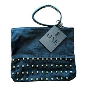ONE TEASPOON SANTINA VINTAGE STUDDED CLUTCH/WRISTLET BLACK NWT